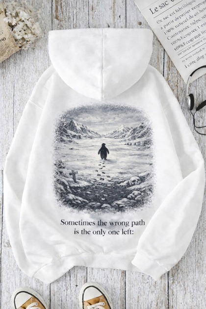 Unisex Men/Women Colorful Yalnizpenguen Custom Printed Cotton Oversized Hooded Sweatshirt