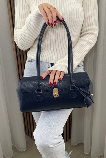 Women's Navy Blue Handbag and Shoulder Bag - Casual Stylish Model