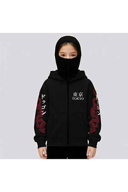 ZEMLİYA ZEMLİYA_KAR MASKELİ NİNJA ERKEK FERMUARLI SWEATSHIRT HIRKA