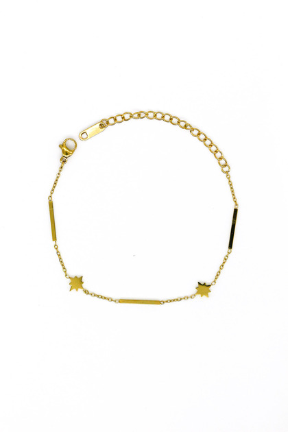 Steel Pole Star Chain Bracelet with Rods