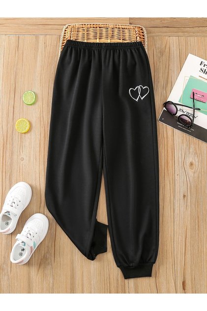Small Double Heart Printed Girls and Boys Tracksuit