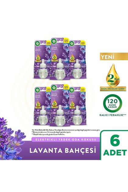 Elektrikli Oda Kokusu Yedek Şişe Lavanta Bahçesi, 6x19ml