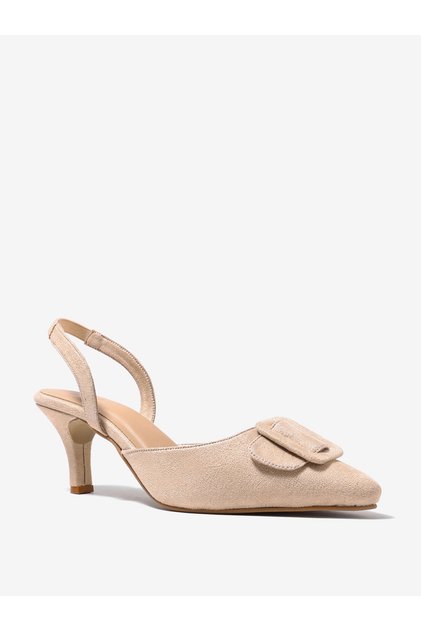 Women Slingback Suede Look Shoes with Pointed Toe
