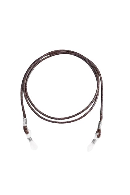 Leather eyeglass cord / braided leather eyeglass strap - brown