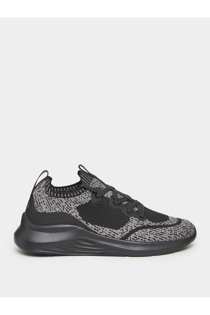 Women Black Textile Knit Sneakers