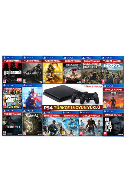 Ps4 Türkçe Macerası Çift Kol Konsol 1 TB En Sevilen 15 oyun