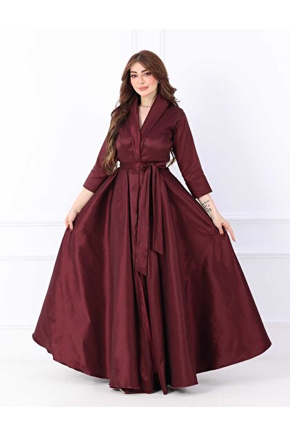 فستان سهرة عنابي