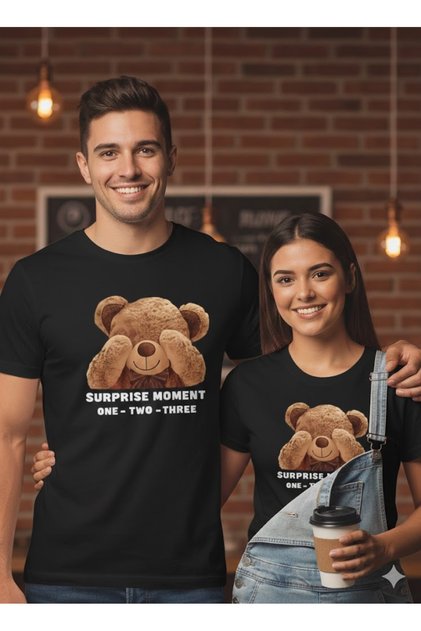 Cute Bear Printed Unisex T-Shirt - Valentine's Day Gift - Valentine's Combo - Unisex T-Shirt