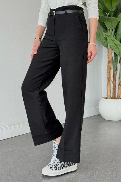 Yks Bel Belted Trousers Black