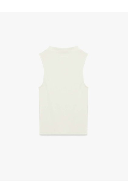 Modal Blended Slim Fit High Neck Ecru Women's Undershirt 6Sal30116Ik
