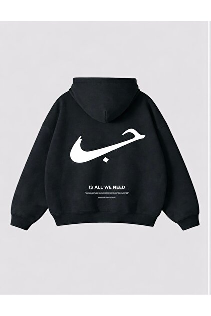 Svart Wear Jungkook Cu Imprimeu Supradimensionat Hanorac Unisex