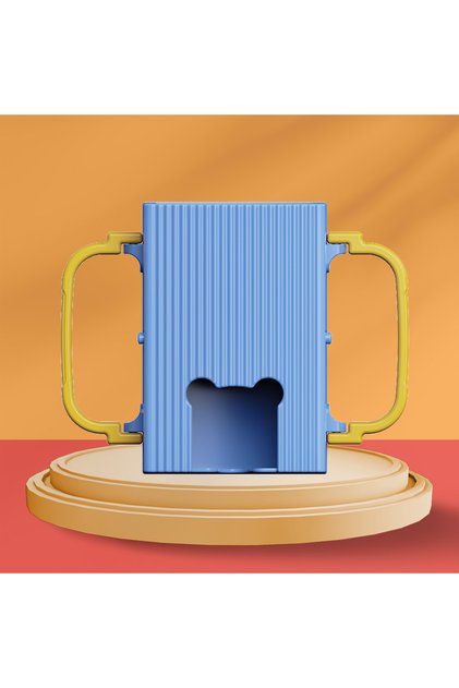 Blue Adjustable Toddler Juice Box Holder - Baby Food and Juice Box Anti-Extrusion Bracket, Milk Cart