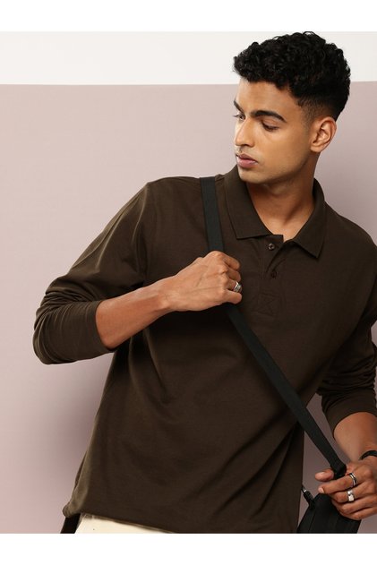 Men Oversized Long Sleeve Polo