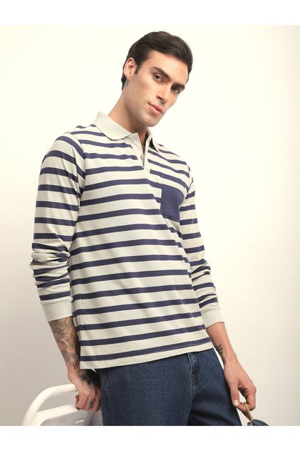 Men Striped Regular Fit Polo