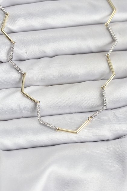 Vip Series Zigzag Model Women's Necklace // Xd-Bko10760-St