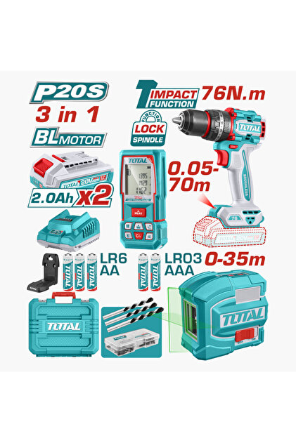 Total Avantaj Set - Matkap, Lazer Metre Lazer Hizalama - Fiyatı