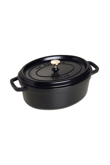 Oală Cocotte ovală, fontă, 29 cm/4,2 L, negru -