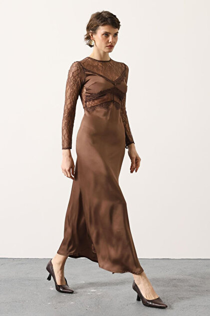 chinese dress ladies ALC Women's Alessia Satin + Lace Maxi Dress main image 0