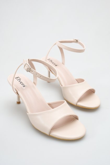 Women's Thin Heeled Sandals with Round Toe and Ankle Strap - Stylish and Comfortable for Office and Evening