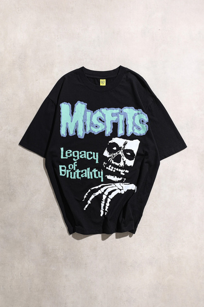Misfits Legacy of Brutality Unisex Oversize Negru Mânecă Scurtă tricou