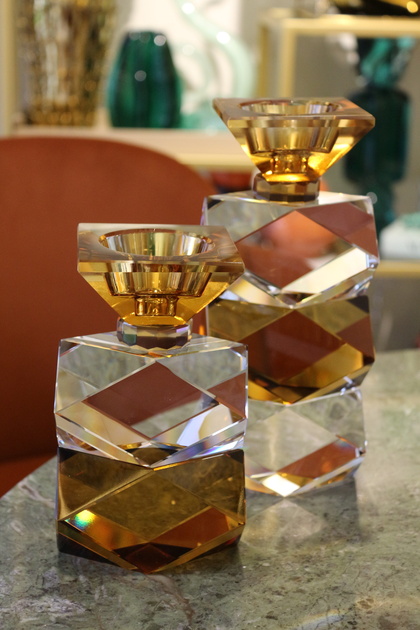 2 Lİ KRİSTAL ŞAMDAN BAL ŞEFFAF