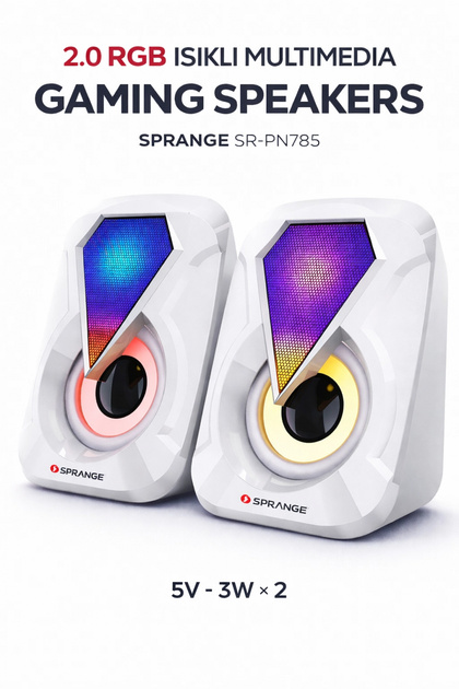 jetucuzal Sprange SR-PN785 2.0 RGB Işıklı Multimedia 5V 3W*2