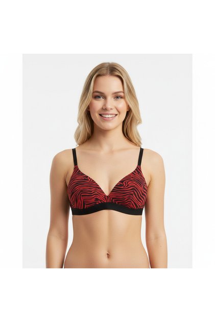 Women's Cotton Non-Wired Non-Padded Leopard Pattern First Bra Bb2191
