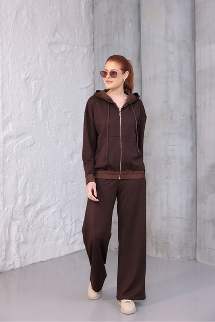 Hooded Modal Fabric Tracksuit Set with Sleeve and Leg Parachute Fabric Detail