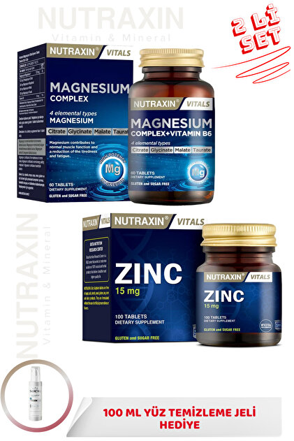 Nutraxin Magnezyum Complex+Vitamin B6 60 Tablet & Zinc Sulphate