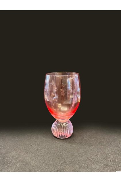 PEMBE AYAKLI 6'LI KRİSTAL CAM BARDAK 200ML