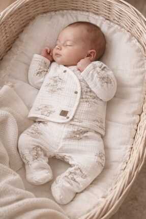 BeyzBaby Şile Bezi Bebek Beyaz Anvelop Çıtçıtlı Müslin Body