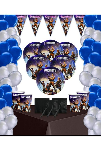Fortnitet 8 li doğum günü parti malzemeleri seti