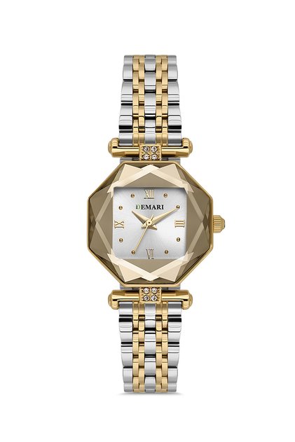 Women's Wristwatch Quartz Movement – Gold & Silver Band White Dial Dm-00110L-D1