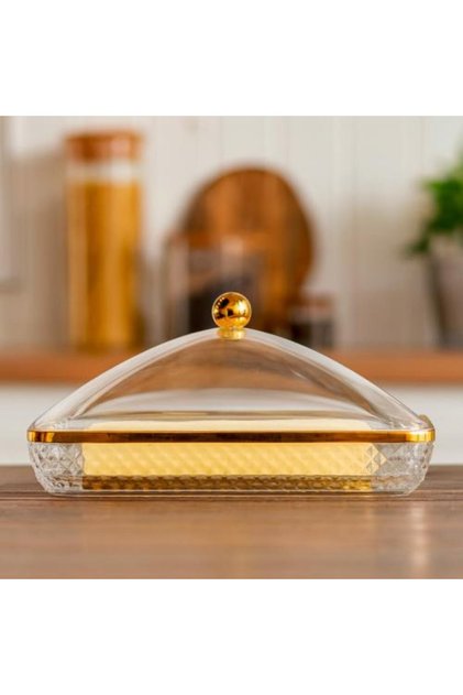 Luxury Tray with Acrylic Cover - Golden Edges