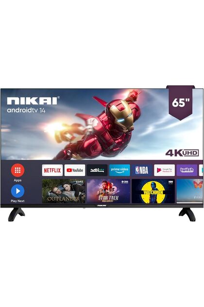 تلفزيون ذكي فائق الوضوح 4K LED مقاس 65 بوصة بنظام تشغيل أندرويد