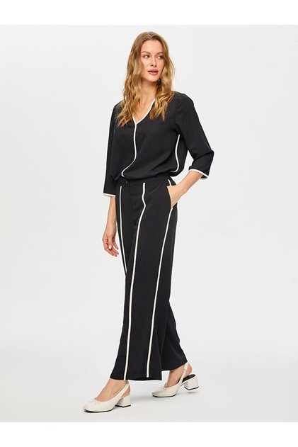 Wide Leg Fit Renk Bloklu Pantolon S26PNT020