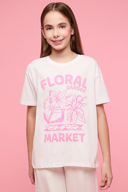 Printed T-Shirt with Crew Neck and Short Sleeves