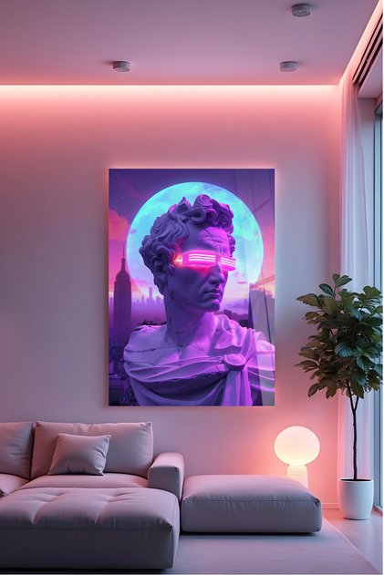 Cam Vaporwave Neon Collection Huhu773C - Single Glass Table