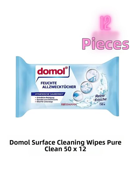 Surface Cleaning Wipes Pure Cleaning 50 Pack (12 Pieces)