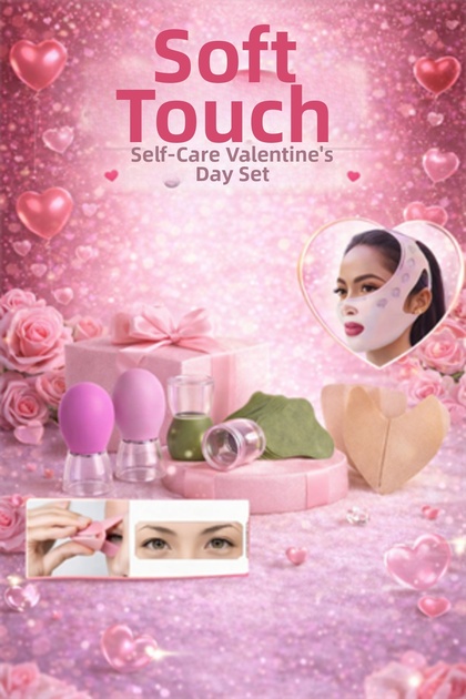 Valentine's Day Special Women's Care & Relaxation Set – Facial Exercise Tool, Heating Patch, Thigh Protector