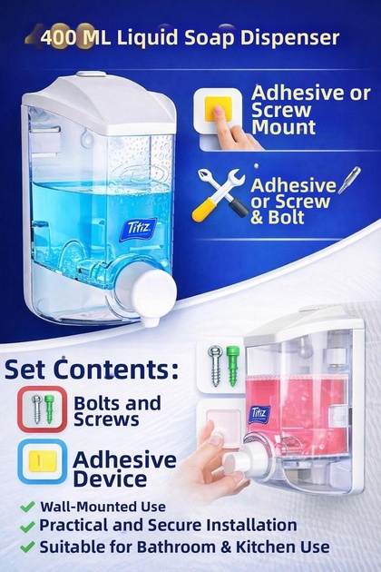 ☀️ 400 ml Drip Liquid Soap Dispenser 🧼 Shampoo Machine Wall Mounted Transparent Bathroom Kitchen Home Hotel Workplace