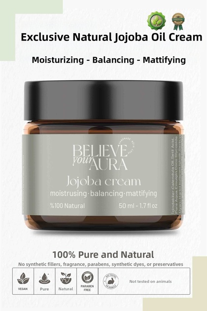 Jojoba Oil Skin Care Cream - Moisturizing, Nourishing, Mattifying 100% Natural Day Cream - 50 ml