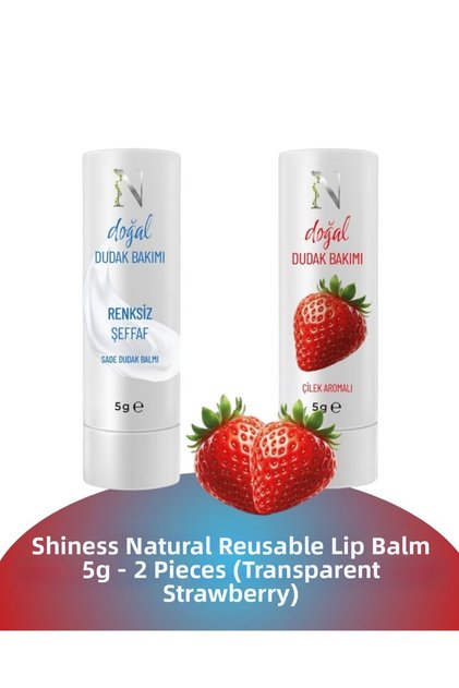 Natural Lip Balm Edible Strawberry Flavored & Natural Lip Balm Edible Plain 5 Gr Kofre