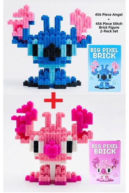 Large Size Total 912 Pieces Stitch and Angel 2-Piece 3D Puzzle Bricks Figure Building Toy