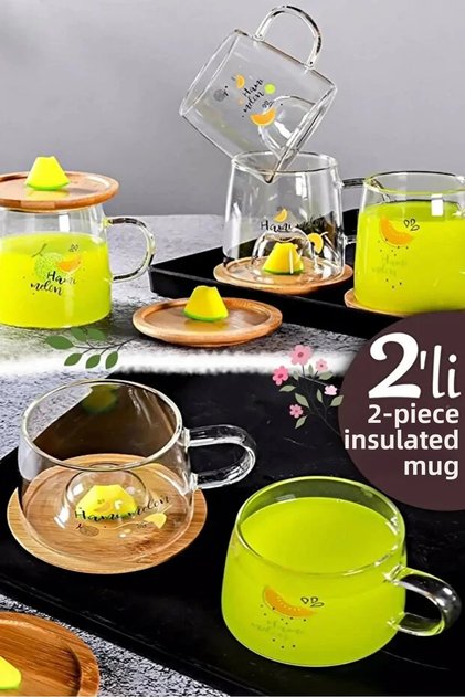 3D Figured Glass Cup with Melon Figure Printed Hot and Cold Borosilicate Glass Soft Drink Cup Water Tea Cup