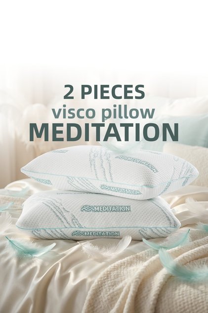 Relaxing Visco Pillow - Orthopedic Luxury Plump Pillow Anti Static Stress Reducing [2 Pieces]