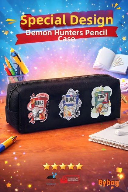 Demon Hunters K-Pop Ramen Anime Pencil Case High Capacity Waterproof Pencil Box