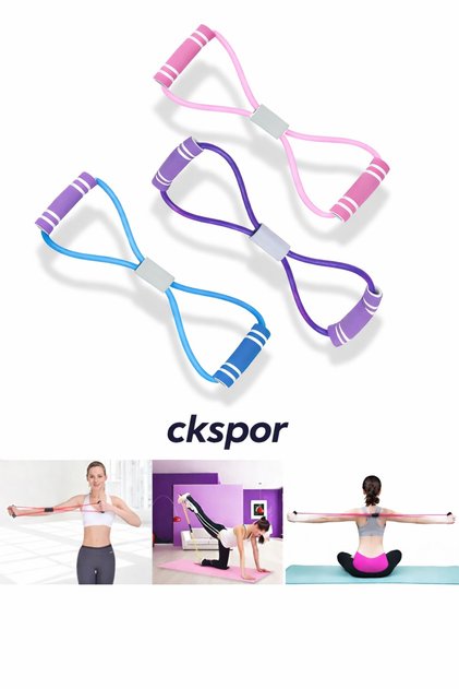 Resistance Rubber Band with Sponge Handle Pilates Exercise Body Shaping Resistance Rubber Band