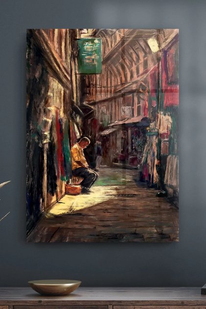 Tablou de pictură în ulei pe sticlă Çarşı