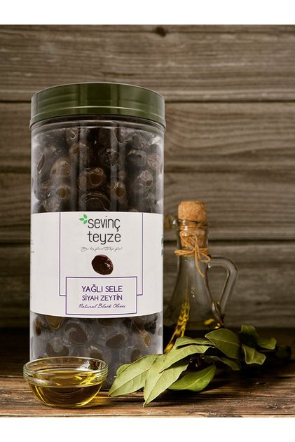 Sevinç Teyze Yağlı Sele Siyah Zeytin 1 Kg - Gemlik Cinsi, Yöre: Kırkağaç-Akhisar